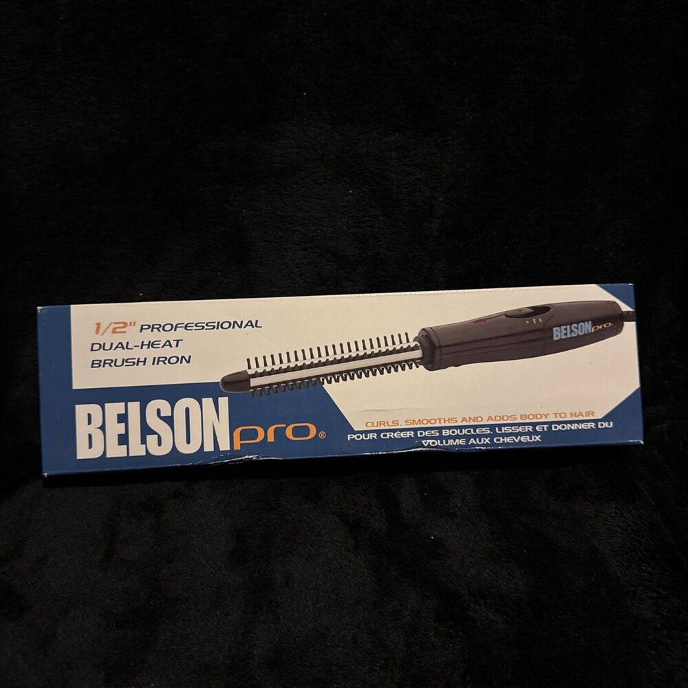 Belson Pro 1/2 Inch Professional Dual-Heat Curling Brush Iron Hair Styling Tool